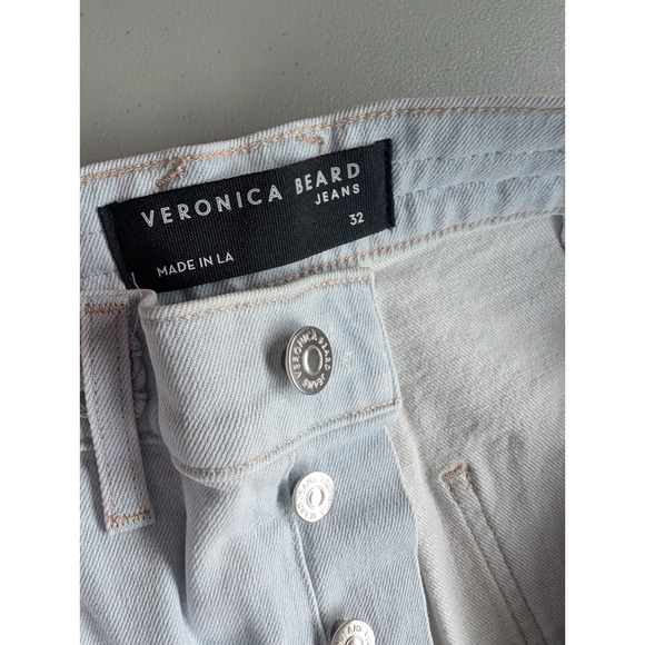 NWT Veronica Beard Grant Braided High Waist Wide Leg Jeans Size 32 Aspen #4D454 - Picture 11 of 13